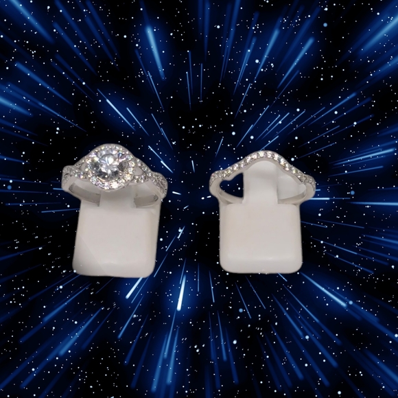 NEW Lustro Stella Diamond Wedding Set Size 7 - Picture 5 of 13